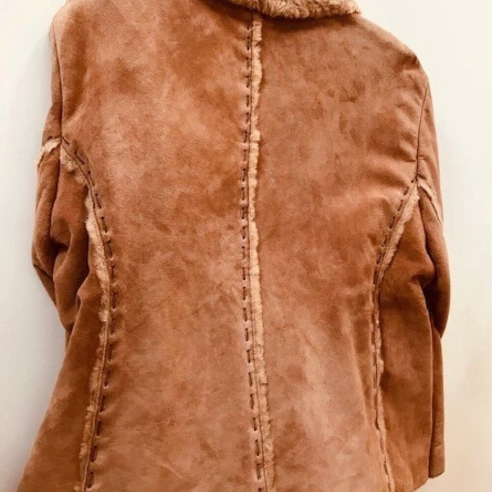 Winlit Genuine Suede and Faux Shearling/Fur Jacket, women’s size XL - Picture 2 of 7